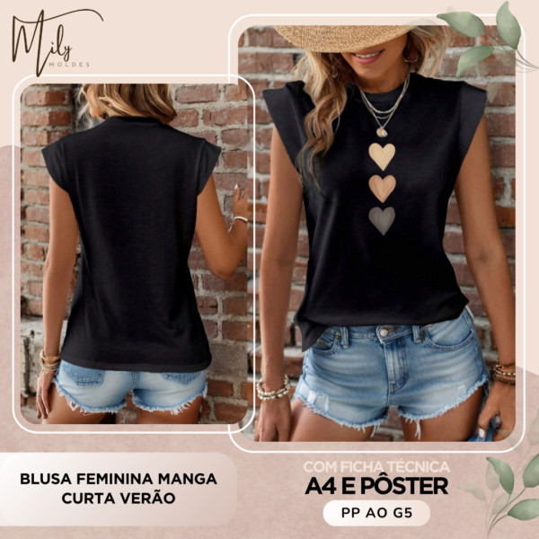 Blusa Feminina Manga Curta Verão