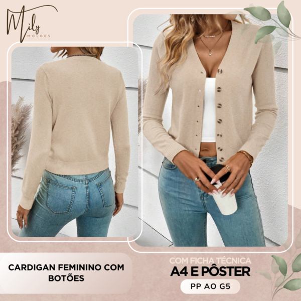 Cardigan Feminino com Botões