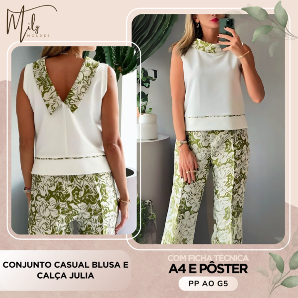 Conjunto Casual Blusa e Calça Julia