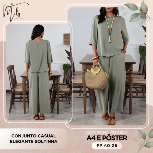 Conjunto Casual Elegante Soltinha