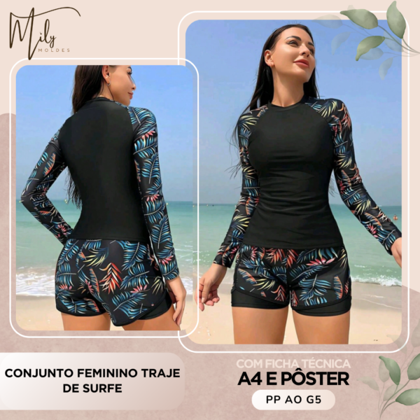 Conjunto Feminino Traje de Surfe