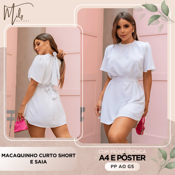 Macaquinho Curto Short e Saia