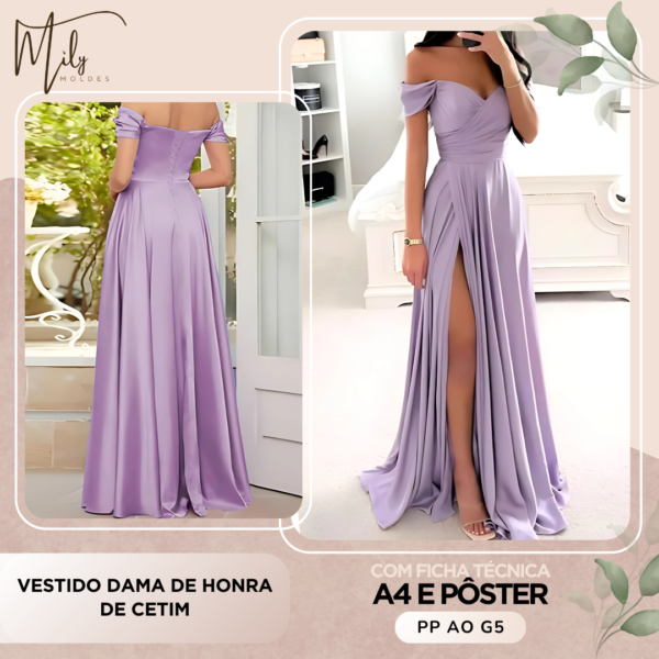 Vestido Dama de Honra de Cetim