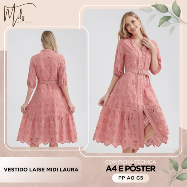 Vestido Laise Midi Laura