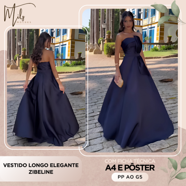 Vestido Longo Elegante Zibeline