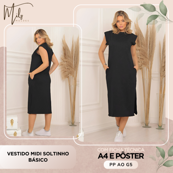 Vestido Midi Soltinho Básico