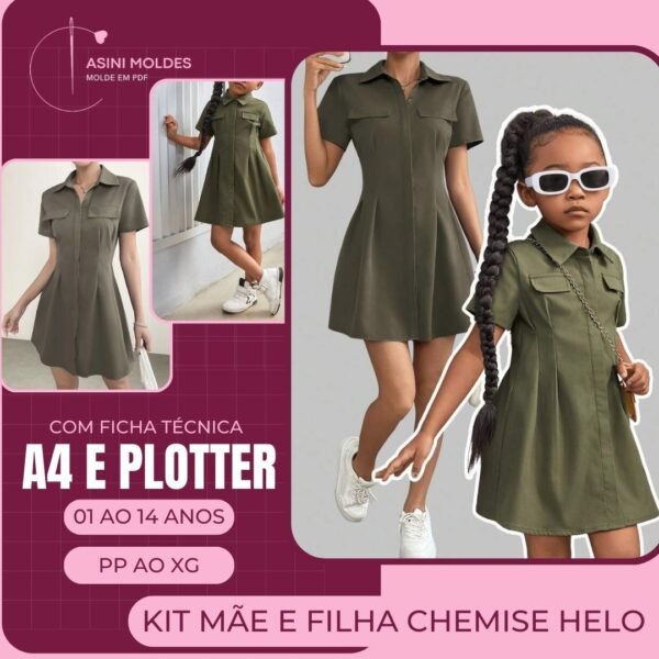 Kit Mãe e Filha Chemise Helo