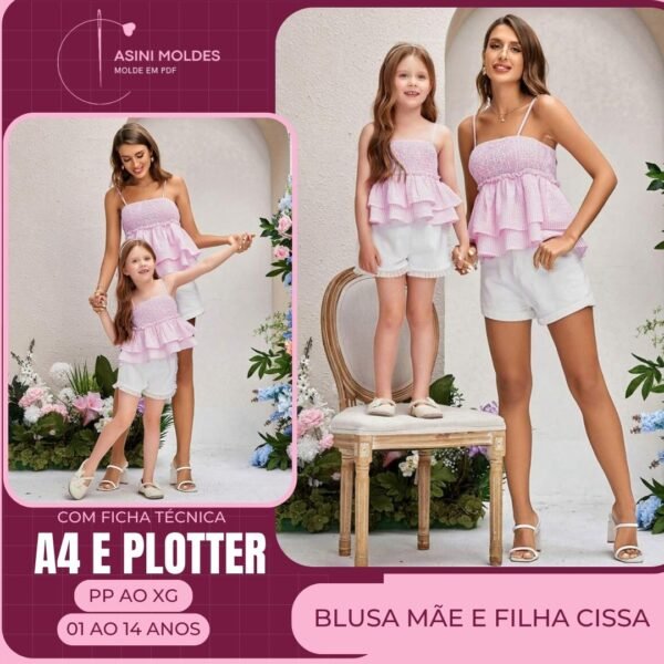 Kit Mãe e Filha Blusa Cissa