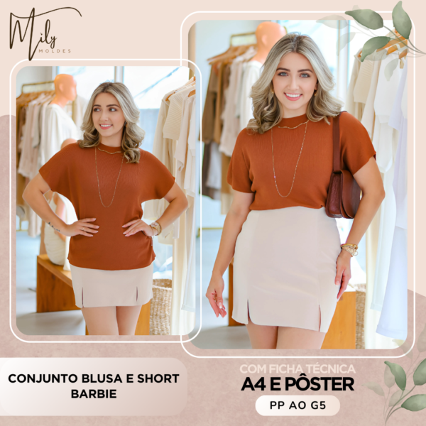 Conjunto Blusa e Short Barbie