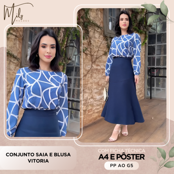 Conjunto Saia e Blusa Vitoria