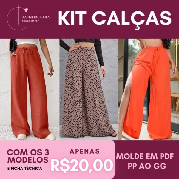 Kit 3 Calças em PDF