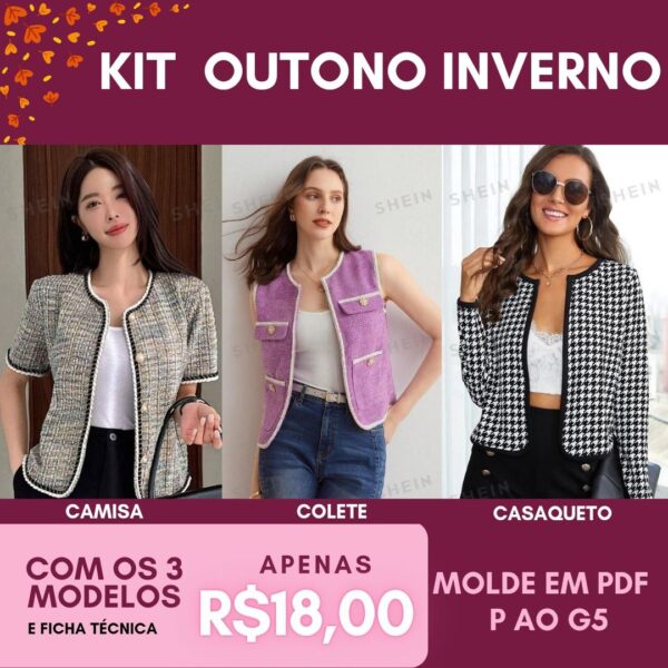 KIT 3 Moldes Outono Inverno