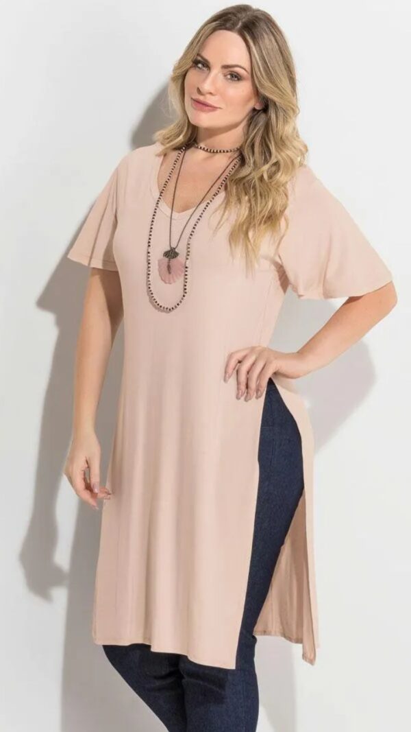 Blusa Alongada com Fenda Lateral - Image 2