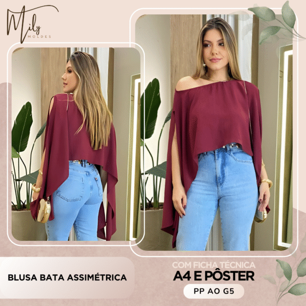 Blusa Bata Assimétrica