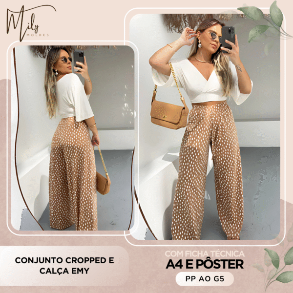 Conjunto Cropped e Calça Emy