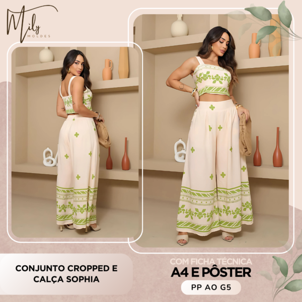 Conjunto Cropped e Calça Sophia