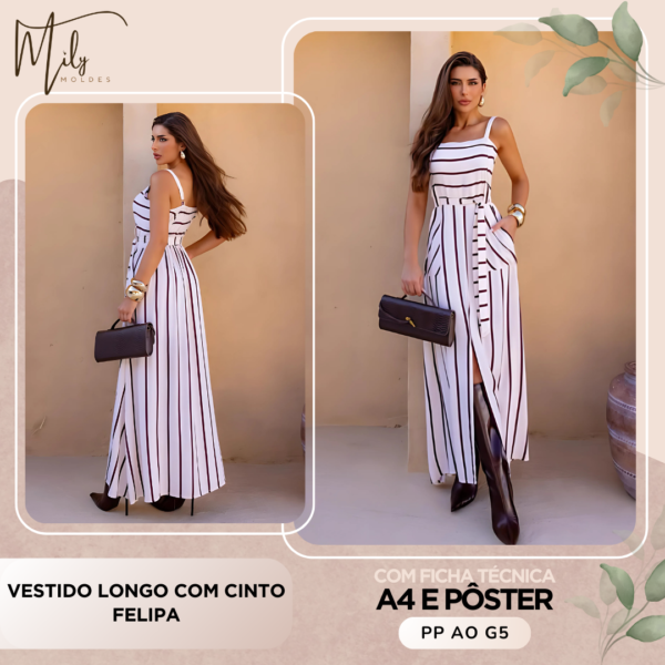 Vestido Longo com Cinto Felipa