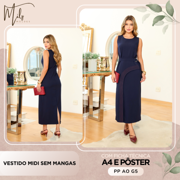 Vestido Midi Sem Mangas
