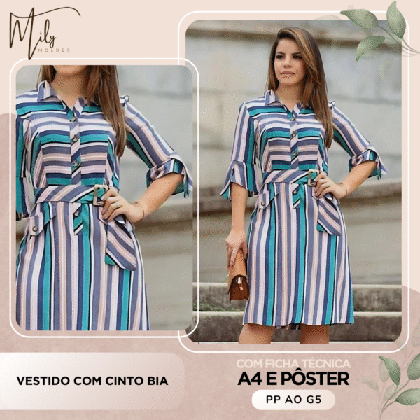 Vestido com Cinto Bia