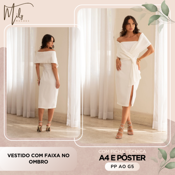 Vestido com Faixa no Ombro