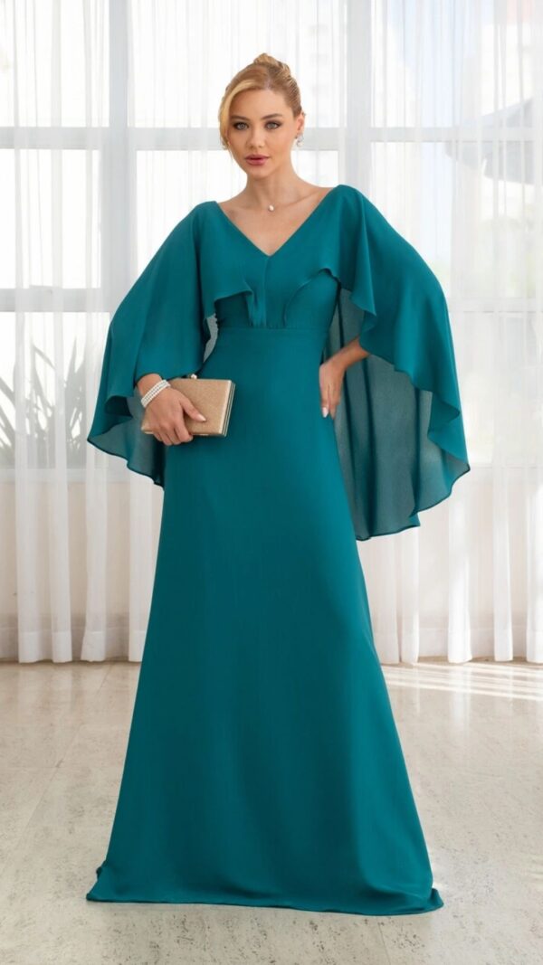 Vestido de Festa Longo com Capa - Image 2