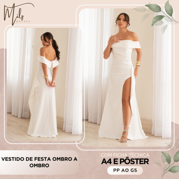 Vestido de Festa Ombro a Ombro