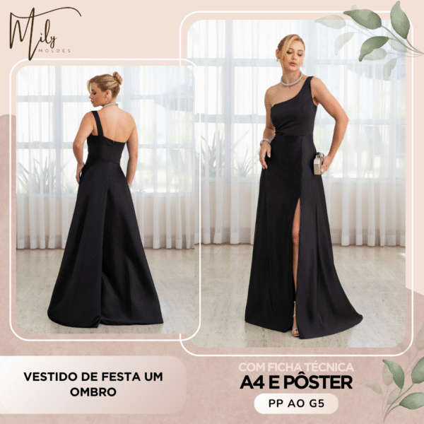 Vestido de Festa um Ombro