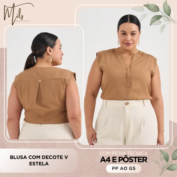 Blusa com Decote V Estela