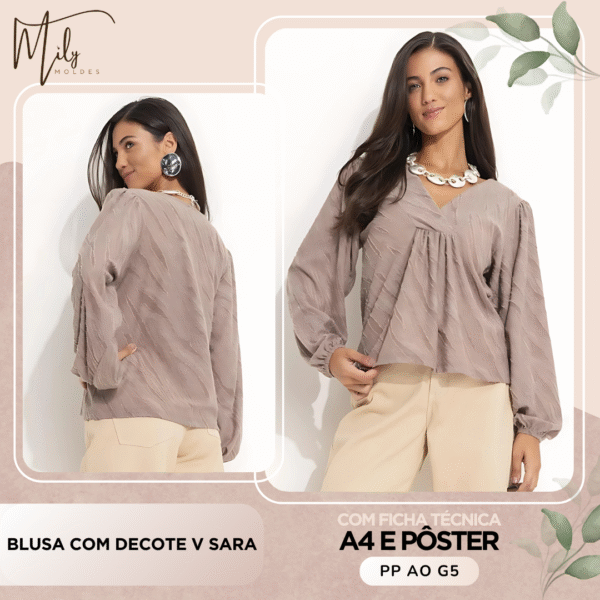 Blusa com Decote V Sara