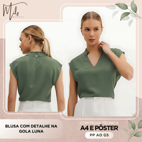 Blusa com Detalhe na Gola Luna