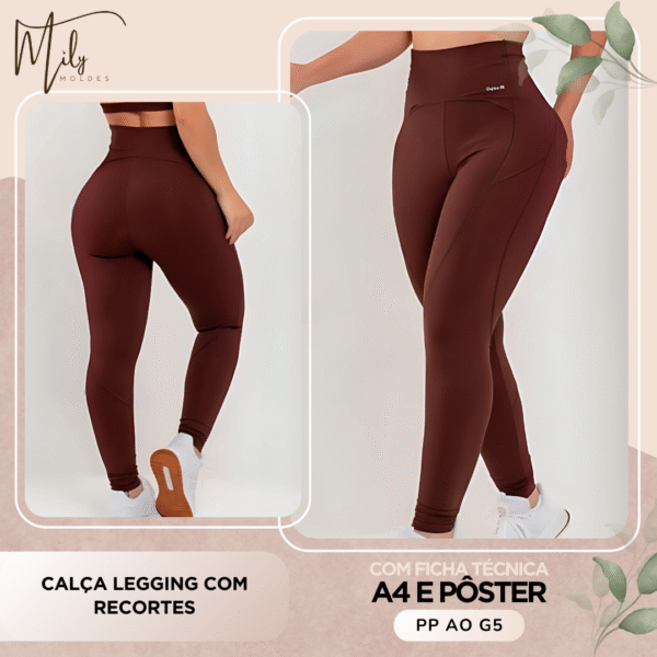 Calça Legging com Recortes