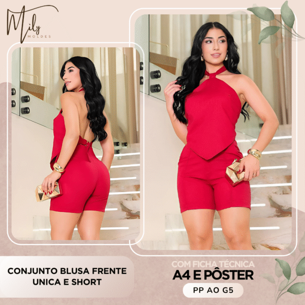 Conjunto Blusa Frente Unica e Short