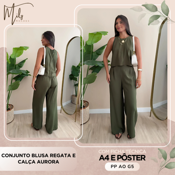 Conjunto Blusa Regata e Calça Aurora