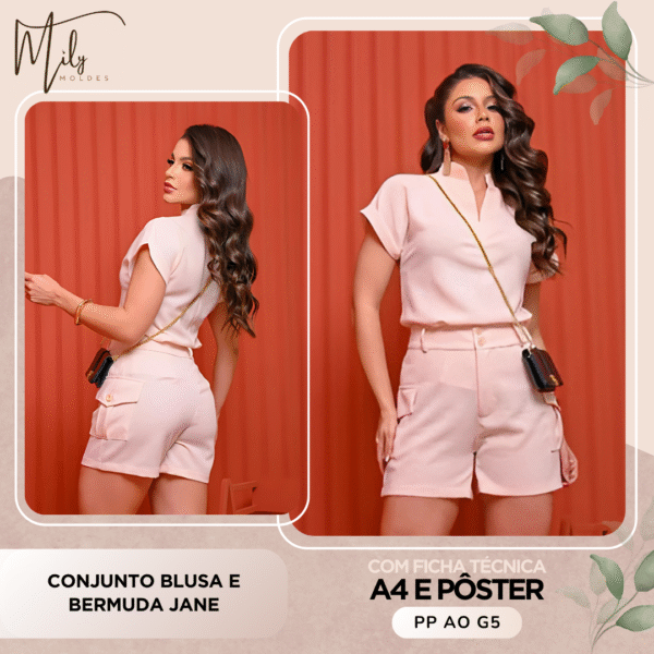 Conjunto Blusa e Bermuda Jane