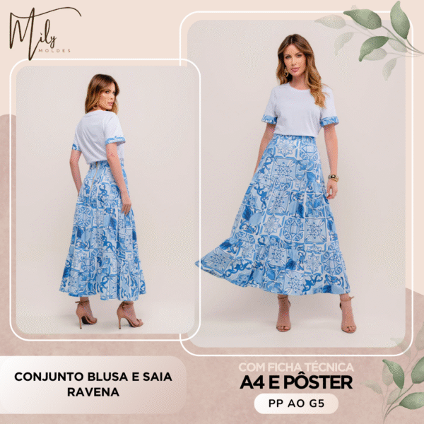 Conjunto Blusa e Saia Ravena