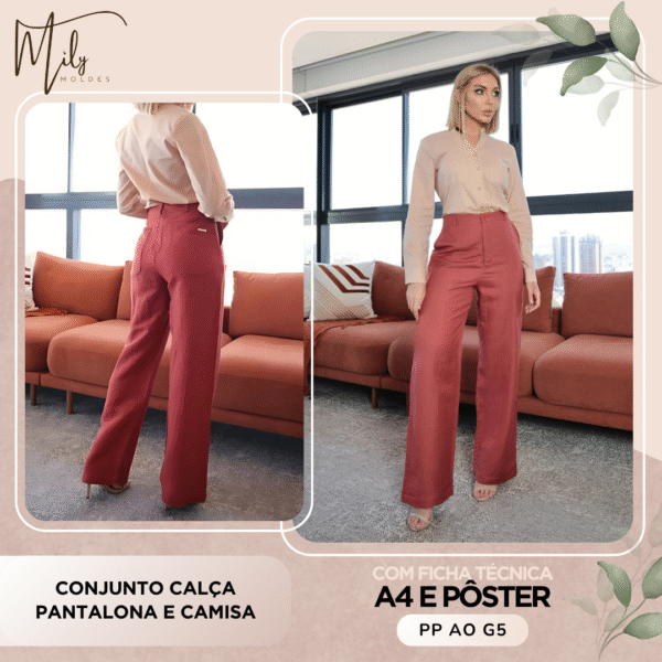 Conjunto Calça Pantalona e Camisa
