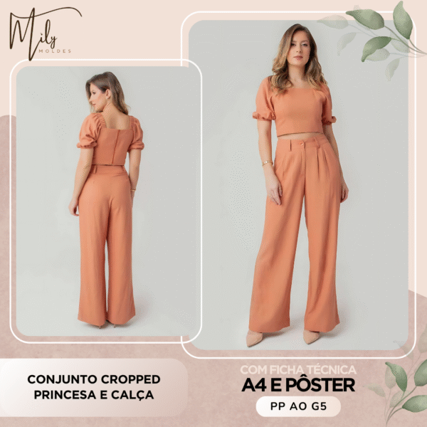 Conjunto Cropped Princesa e Calça