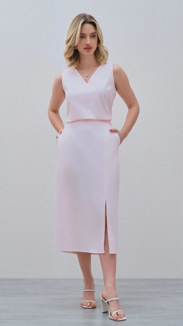 Conjunto Regata e Saia Midi Fenda Lateral - Image 2