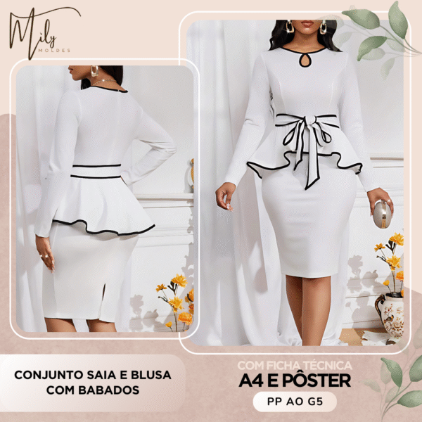 Conjunto Saia e Blusa com Babados