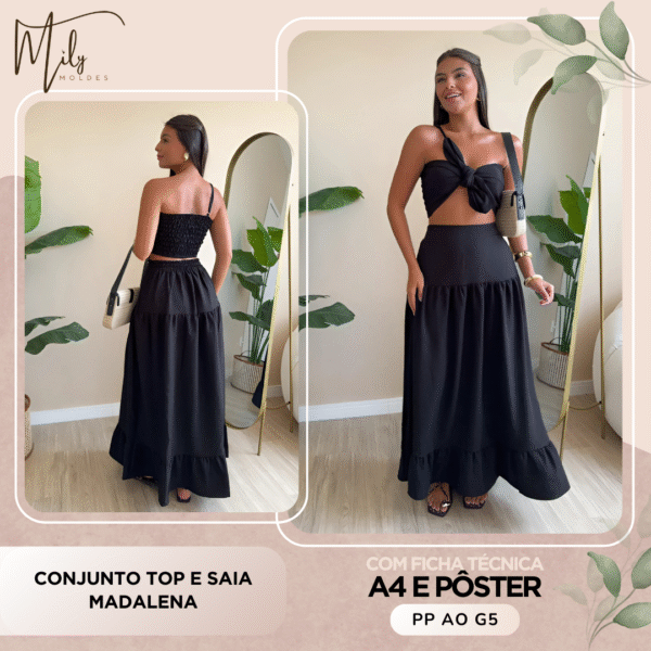 Conjunto Top e Saia Madalena