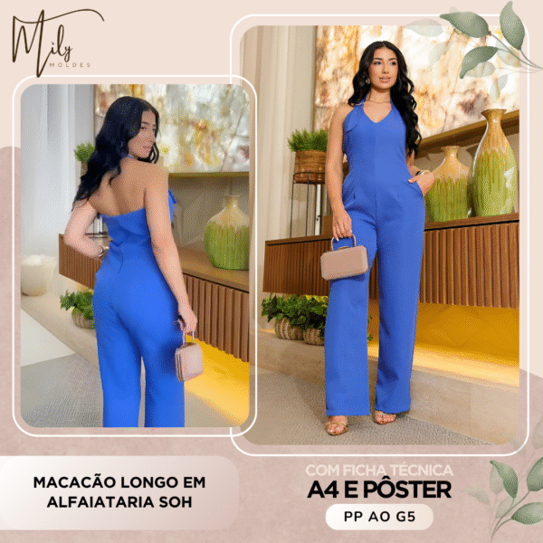 Macacão Longo em Alfaiataria Soh