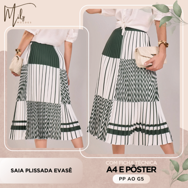 Saia Plissada Evasê