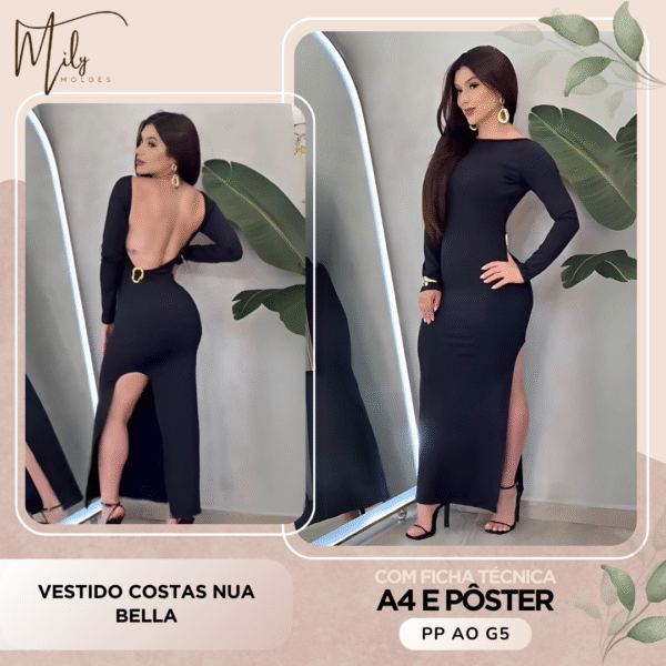 Vestido Costas Nua Bella