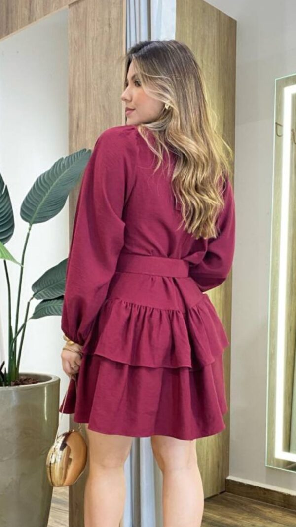Vestido Curto Boho com Cinto - Image 3