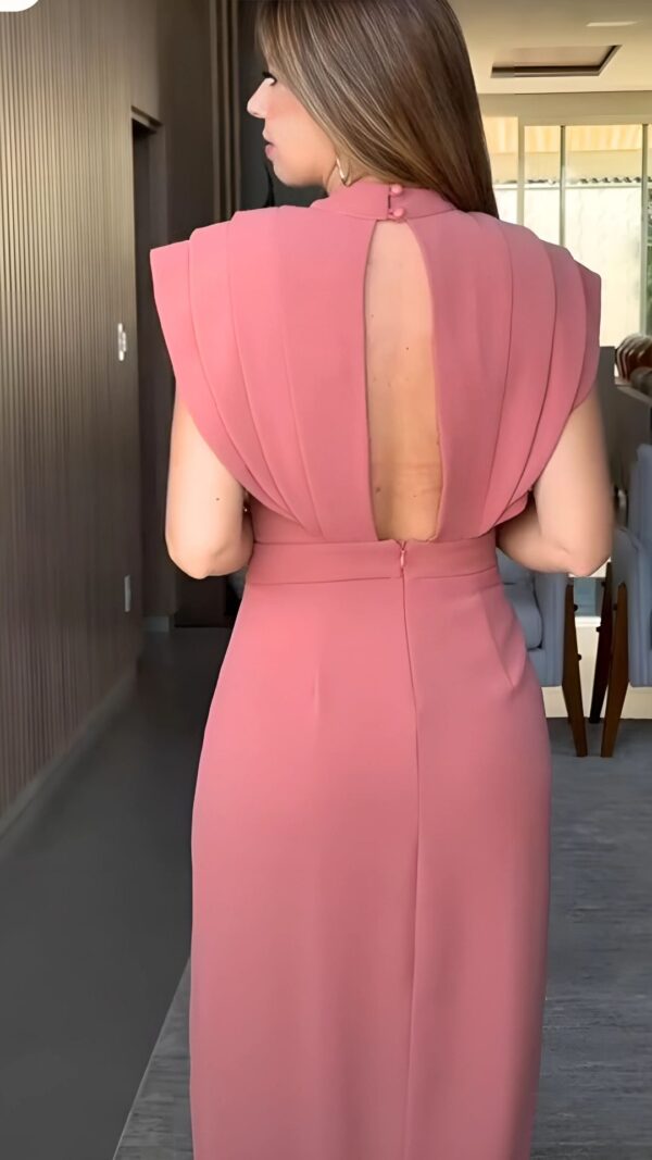 Vestido Fenda nas Costas e Bainha - Image 3