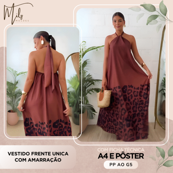 Vestido Frente Unica com Amarração