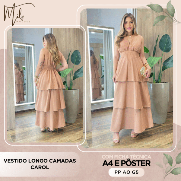 Vestido Longo Camadas Carol
