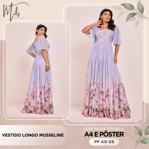 Vestido Longo Musseline