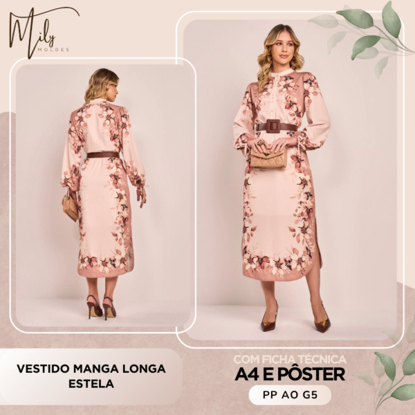 Vestido Manga Longa Estela