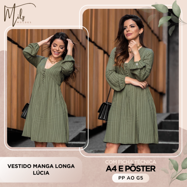 Vestido Manga Longa Lúcia